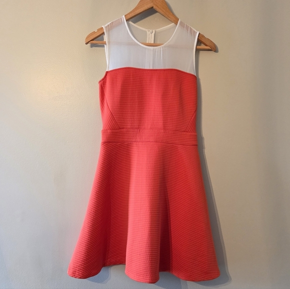 Sandro Paris Women's Sleeveless Mesh Mini Orange Casual Classic Dress Size M - Picture 4 of 16